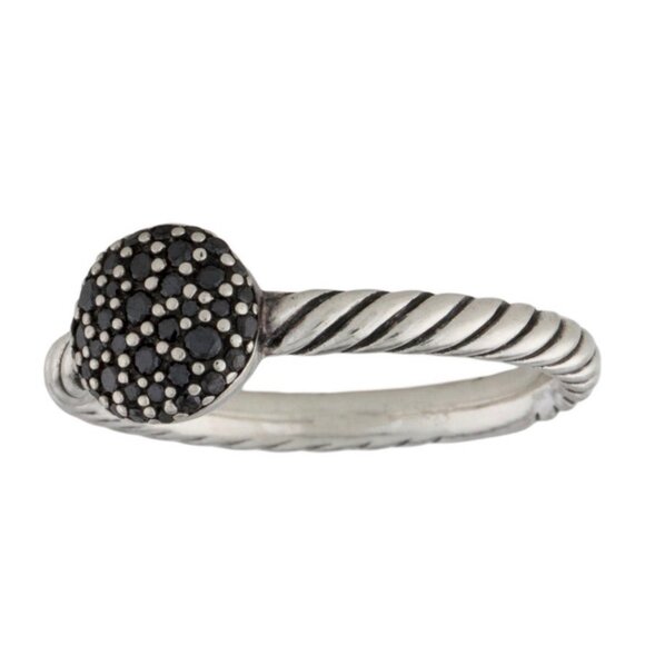 DAVID YURMAN DIAMOND 0.28 CTW STERLING SILVER 925 PETITE CABLE RING - Picture 4 of 8
